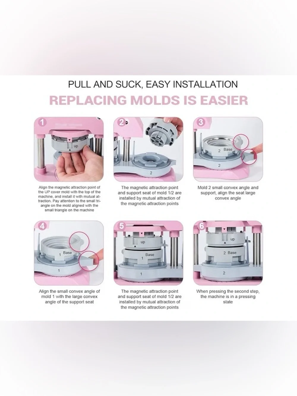 Button Maker Machine Multiple Sizes, PINK, NEW